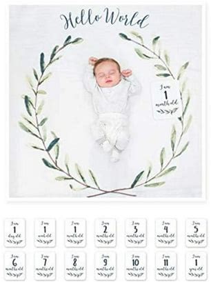 Lulujo Baby's First Year Milestone Blanket and Card Set